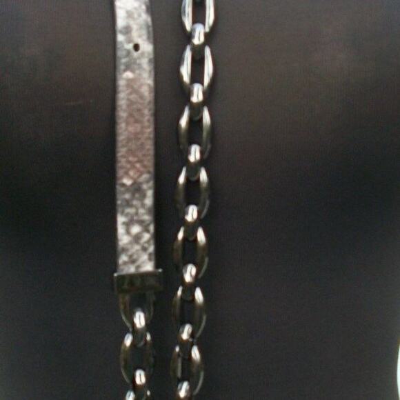 Cache pLeather Snake Metal Chain Link Design Belt Top New S/M Top Pant NWT $88 - Picture 3 of 7